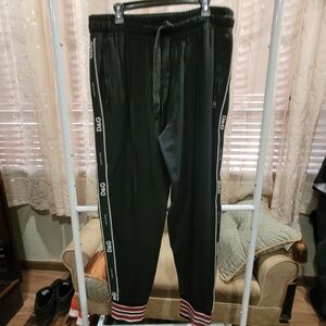 D&G Black Joggers with Red Stripes